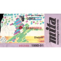 - BIGLIETTO PARTITA DI CALCIO - GENOA SAMPDORIA - 1990-91 - DISTINTI -