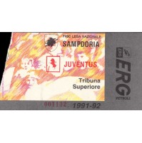 - BIGLIETTO PARTITA DI CALCIO - SAMPDORIA JUVENTUS - 1991-92 -
