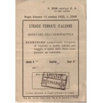 - TAGLIANDO DEL 1942 - STRADE FERRATE ITALIANE MINISTERO DELL'AERONAUTICA - WWII