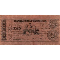 1863 - REPRO TWO DOLLAR BANK OF CHATTANOOGA - COPY RIPRODUZIONE (4-140)