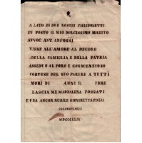 1869 - PICCOLO MANIFESTINO FUNEBRE AVVOCATO ANFOSSI - ALBENGA -