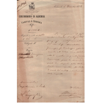 1882 - COMUNE DI ANDORA - DOCUMENTO CON FIRMA DEL SINDACO -