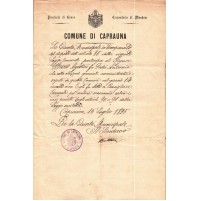 1895 COMUNE CAPRAUNA CUNEO ELEZIONE CONSIGLIERE COMUNALE FIRMA SINDACO 1-192