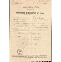 1898 DISTRETTO MILITARE DI MONDOVI' ISCRIZIONE AI RUOLI MILIZIA MOBILE  1-193