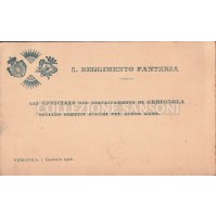 1906 5° REGGIMENTO FANTERIA UFFICIALI DISTACCAMENTO DI CERIGNOLA BUON ANNO