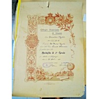 1912 COLLEGIO MUNICIPALE DI ALASSIO - DIPLOMA MEDAGLIA DI 2° GRADO N. DELBUONO 