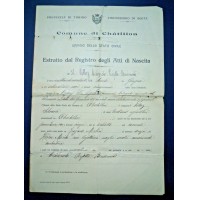 1916 - COMUNE DI CHATILLON AOSTA - REGISTRO ATTI DI NASCITA DI BAMBINO - 