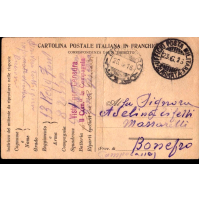1916 FRANCHIGIA MILITARE DA MILITARE 13 REGGIMENTO FANTERIA X BONEFRO