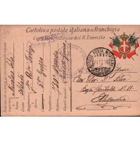 1916 FRANCHIGIA MILITARE SOLDATO 7° ARTIGLIERIA DA FORTEZZA AUGURA BUON NATALE