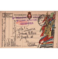 1918 - FRANCHIGIA POSTA MILITARE 100 TENENTE 5° RGT GENIO ZONA DI GUERRA C11-323