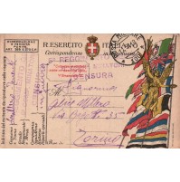 1918 - FRANCHIGIA REGIO ESERCITO TENENTE  5° RGT POSTA MIL. 100 FRANCESE C11-357
