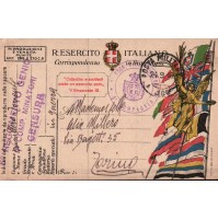 1918 - FRANCHIGIA REGIO ESERCITO TENENTE  5° RGT POSTA MIL. 100 FRANCESE C11-361