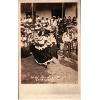 1920ca FOTO SU CARTOLINA - STREET DANCING - OLVERA STREET LOS ANGELES CA (2-168)