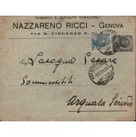 1921 BUSTA FABBRICA E DEPOSITO TURACCIOLI NAZZARENO RICCI GENOVA 
