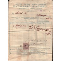 1925 - FATTURA SU CARTA INTESTATA CAVALLINO GIACOMO BORGHETTO S.S. VINI OLII -