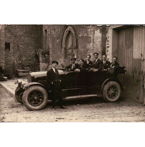 1925 FOTO DI GRUPPO AMICI SU AUTOMOBILE - FOTOGRAFO DI CESARO' - 