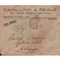1928 BUSTA PUBBLICITARIA - CAVALLINO & REALE BORGHETTO S.S. PIRITO VINI LIQUORI