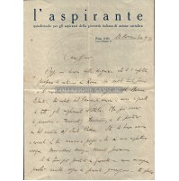 1933 - L'ASPIRANTE - LETTERA SU CARTA INTESTATA AZIONE CATTOLICA - 