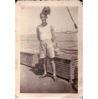 1935 FOTO DI MARINAIO con cappello da àscaro - SU NAVE 