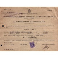 1939 PATENTE DI GUIDA DI AUTOMOBILI CON MOTORE AD ESPLOSIONE - REGNO D'ITALIA -