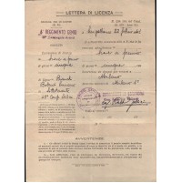1941 - SENIGALLIA - 6° REGGIMENTO GENIO - LICENZA BREVE A PREMIO - GIORNI 5 - 