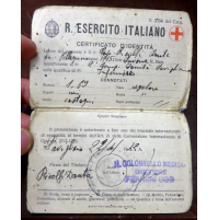 1942 TESSERA REGIO ESERCITO - CERTIFICATO D'IDENTITA' CAP. INFERMIERE SAVIGLIANO