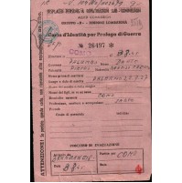 1945 / RARA Carta di Identità PROFUGO DI GUERRA ALLIED COMMISSION LOMBARDIA COMO
