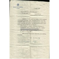 1958 - LETTERA COMUNE DI ALBENGA - MEDAGLIA VALOR CIVILE FIRMA SINDACO ROMAGNOLI