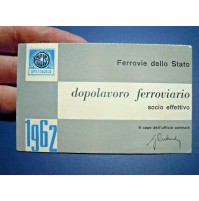 1962 - TESSERA DOPOLAVORO FERROVIARIO SOCIO EFFETTIVO - SAVONA - 
