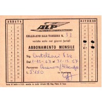 1967 TESSERA AUTOBUS TRAM AUTOSERVIZI LENGUEGLIA PAOLO ALBENGA LIGURIA 1-83