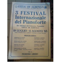 1983 POSTER MANIFESTO 3° FESTIVAL INTERN.LE PIANOFORTE ALBENGA - VINTAGE - (MAN)