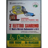 1985 POSTER 3a ELETTRO SANREMO - RADIO CLUB - RADIOAMATORI E HI-FI  (MAN)