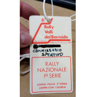 1986 - BADGE / 6° RALLY VALLI DEL BORMIDA - COMMISSARIO SPORTIVO