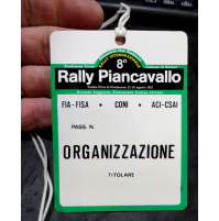 1987 - BADGE/ORGANIZZAZIONE - 8° RALLY PIANCAVALLO - EUROPEAN RALLY FIA