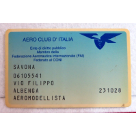 1994 TESSERA AERO CLUB D'ITALIA - SEZIONE DI SAVONA - AEROMODELLISTA -