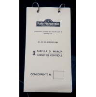 2° RALLY PIANCAVALLO - AGOSTO 1981 - 3 TABELLA DI MARCIA CARNET DE CONTROLE -