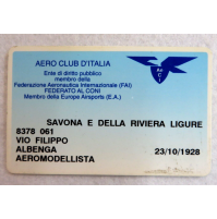 2001 TESSERA AERO CLUB D'ITALIA - SEZIONE DI SAVONA - AEROMODELLISTA -
