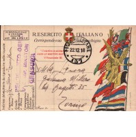 22-12-1918 - FRANCHIGIA POSTA MILITARE 137 TENENTE 5° RGT GENIO - C11-307