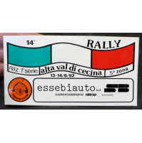 ADESIVO - 14° RALLY ALTA VAL DI CECINA - NAZINALE 1a SERIE - 1992