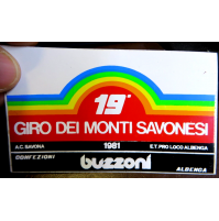 ADESIVO - 19° GIRO DEI MONTI SAVONESI - 1981 - BUZZONI ALBENGA -
