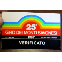 ADESIVO - 25° GIRO DEI MONTI SAVONESI - 1987 - VERIFICATO -