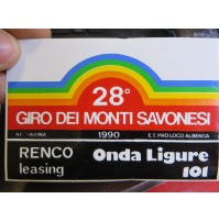 ADESIVO - 28° GIRO DEI MONTI SAVONESI - 1990 - RADIO ONDA LIGURE 101 -