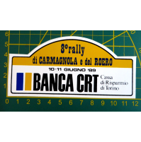ADESIVO - 8° RALLY DI CARMAGNOLA E DEL ROERO - 1989 - BANCA CRT