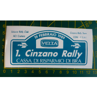 ADESIVO VINTAGE - 1° CINZANO RALLY / CASSA DI RISPARMIO DI BRA - CUNEO 1989