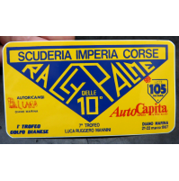 ADESIVO  VINTAGE - 10° RALLY DELLE PALME - IMPERIA CORSE 1987- 12,5 X 7 CM