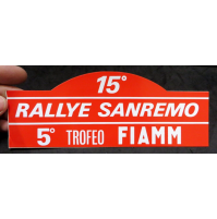 ADESIVO VINTAGE - 15° RALLYE SANREMO - 5° Trofeo FIAMM - 1977 - 21,5 X 8 Cm