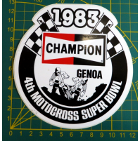 ADESIVO VINTAGE - 1983 4th MOTOCROSS SUPER BOWL - GENOVA - Champion