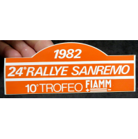 ADESIVO VINTAGE - 24° RALLYE di SANREMO 1982 - 10° TROFEO FIAMM - 13,5 X 5,5 CM