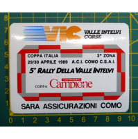 ADESIVO VINTAGE - 5° RALLY DELLA VALLE INTELVI - 1989