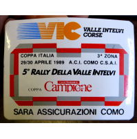 ADESIVO VINTAGE - 5° RALLY DELLA VALLE INTELVI - 1989 COMO -